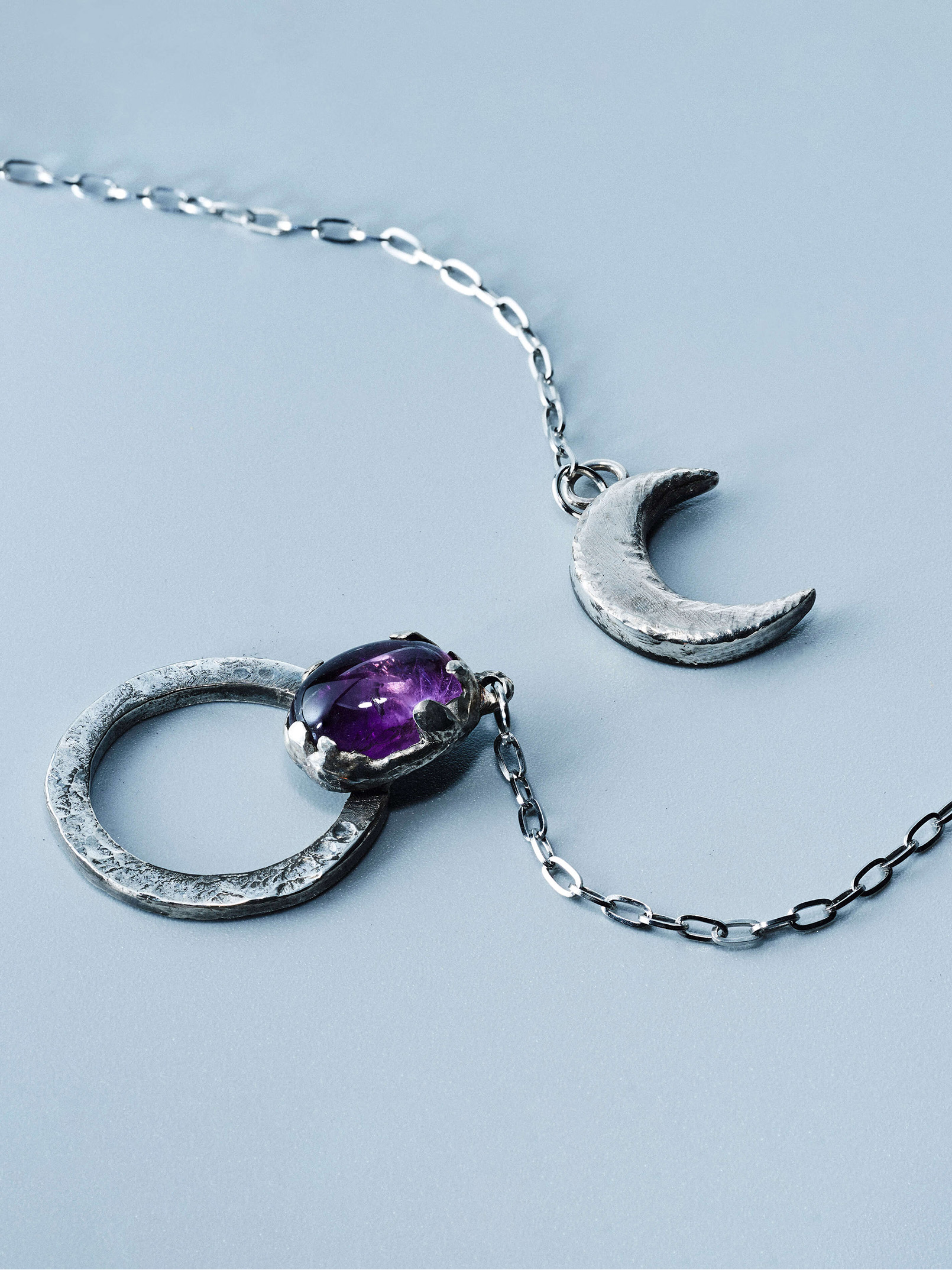 Selene's Orbit, handcrafted sterling silver 925 jewel by Indigo