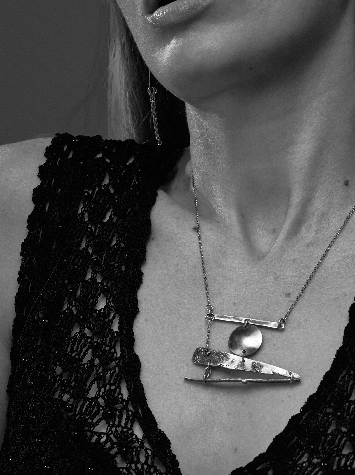 Whisper lookbook detail of Indigo sterling silver ring worn on skin